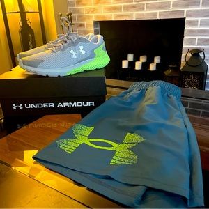 Under Armour Charged Rogue 3 Running Shoes & Woven Graphic Shorts